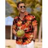 imageCOOFANDY Mens Linen Shirts Short Sleeve Casual Shirts Button Down Shirt for Men Beach Summer Wedding ShirtSunsetred