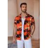 imageCOOFANDY Mens Linen Shirts Short Sleeve Casual Shirts Button Down Shirt for Men Beach Summer Wedding ShirtSunsetred