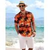 imageCOOFANDY Mens Linen Shirts Short Sleeve Casual Shirts Button Down Shirt for Men Beach Summer Wedding ShirtSunsetred