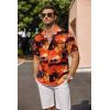 imageCOOFANDY Mens Linen Shirts Short Sleeve Casual Shirts Button Down Shirt for Men Beach Summer Wedding ShirtSunsetred
