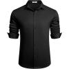 imageCOOFANDY Mens Long Sleeve Wrinkle Free Shirts Button Down Casual Stretch Dress ShirtBlack