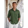 imageCOOFANDY Mens Long Sleeve Wrinkle Free Shirts Button Down Casual Stretch Dress ShirtDark Army Green