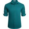 imageCOOFANDY Mens Long Sleeve Wrinkle Free Shirts Button Down Casual Stretch Dress ShirtLake Blue