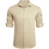 imageCOOFANDY Mens Long Sleeve Wrinkle Free Shirts Button Down Casual Stretch Dress ShirtMoon Gray