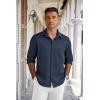 imageCOOFANDY Mens Long Sleeve Wrinkle Free Shirts Button Down Casual Stretch Dress ShirtNavy Blue