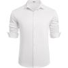 imageCOOFANDY Mens Long Sleeve Wrinkle Free Shirts Button Down Casual Stretch Dress ShirtWhite