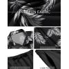 imageCOOFANDY Mens Summer Beach Outfits 2 Piece Short Sleeve Shirts and Shorts Vacation Texture Linen Sets for MenBlack  Leaf