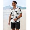 imageCOOFANDY Mens Summer Beach Outfits 2 Piece Short Sleeve Shirts and Shorts Vacation Texture Linen Sets for MenCoconut Tree White