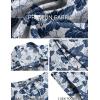 imageCOOFANDY Mens Summer Beach Outfits 2 Piece Short Sleeve Shirts and Shorts Vacation Texture Linen Sets for MenLeaf Blue White
