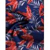 imageCOOFANDY Mens Summer Beach Outfits 2 Piece Short Sleeve Shirts and Shorts Vacation Texture Linen Sets for MenLeavesnavy Blue