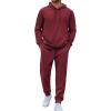 imageCOOFANDY Mens Tracksuit 2 Piece Set Hoodie Sweatsuits Athletic Jogging Suits Casual Sports OutfitsWine Red