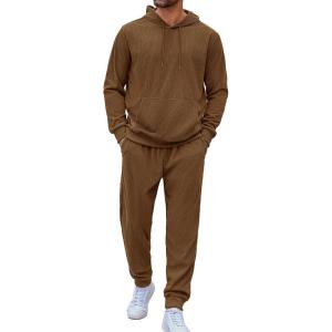 imageCOOFANDY Mens Tracksuit 2 Piece Set Hoodie Sweatsuits Athletic Jogging Suits Casual Sports OutfitsBrown