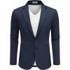 imageCOOFANDY Mens Casual Knit Blazer Two Button Lightweight Sport Coats Suit Jacket01navy Blue