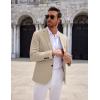 imageCOOFANDY Mens Casual Knit Blazer Two Button Lightweight Sport Coats Suit Jacket02light Khaki