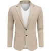 imageCOOFANDY Mens Casual Knit Blazer Two Button Lightweight Sport Coats Suit Jacket02light Khaki