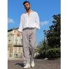 imageCOOFANDY Mens Casual Linen Pants Elastic Waist Linen Pants Drawstring Summer Beach Yoga Linen TrouserA Grey