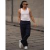imageCOOFANDY Mens Casual Linen Pants Elastic Waist Linen Pants Drawstring Summer Beach Yoga Linen TrouserA Navy Blue