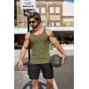 imageCOOFANDY Mens Workout Tank Top Ribbed Knit Sleeveless Gym Muscle T Shirts Bodybuilding TeeArmy Green1 Pcs