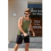 imageCOOFANDY Mens Workout Tank Top Ribbed Knit Sleeveless Gym Muscle T Shirts Bodybuilding TeeArmy Green1 Pcs