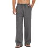 imageCOOFANDY Mens Casual Linen Pants Elastic Waist Linen Pants Drawstring Summer Beach Yoga Linen TrouserA Dark Grey