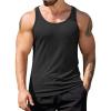 imageCOOFANDY Mens Workout Tank Top Ribbed Knit Sleeveless Gym Muscle T Shirts Bodybuilding TeeBlack1 Pcs