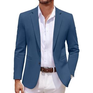 imageCOOFANDY Mens Casual Knit Blazer Two Button Lightweight Sport Coats Suit JacketRoyal Blue