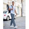 imageCOOFANDY Mens Casual Cotton Pants Regular Fit Elastic Waist Drawstring Twill Pants Straight Leg Chino PantsSlate Blue