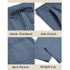 imageCOOFANDY Mens Casual Cotton Pants Regular Fit Elastic Waist Drawstring Twill Pants Straight Leg Chino PantsSlate Blue