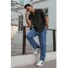 imageCOOFANDY Mens Casual Cotton Pants Regular Fit Elastic Waist Drawstring Twill Pants Straight Leg Chino PantsSlate Blue