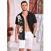 imageCOOFANDY Mens Hawaiian Tropical Shirts Short Sleeve Button Down Summer Beach Shirt with PocketBlack  Floral