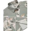 imageCOOFANDY Mens Hawaiian Tropical Shirts Short Sleeve Button Down Summer Beach Shirt with PocketGray Green  White Leaf
