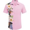 imageCOOFANDY Mens Hawaiian Tropical Shirts Short Sleeve Button Down Summer Beach Shirt with PocketPink  Floral
