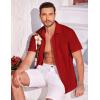 imageCOOFANDY Mens Hawaiian Tropical Shirts Short Sleeve Button Down Summer Beach Shirt with PocketRed  Floral