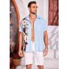 imageCOOFANDY Mens Hawaiian Tropical Shirts Short Sleeve Button Down Summer Beach Shirt with PocketSky Blue  Floral