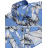 imageCOOFANDY Mens Hawaiian Tropical Shirts Short Sleeve Button Down Summer Beach Shirt with PocketSky Blue  White Leaf