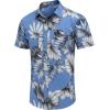 imageCOOFANDY Mens Hawaiian Tropical Shirts Short Sleeve Button Down Summer Beach Shirt with PocketSky Blue  White Leaf