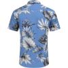 imageCOOFANDY Mens Hawaiian Tropical Shirts Short Sleeve Button Down Summer Beach Shirt with PocketSky Blue  White Leaf