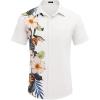 imageCOOFANDY Mens Hawaiian Tropical Shirts Short Sleeve Button Down Summer Beach Shirt with PocketWhite  Floral