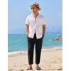 imageCOOFANDY Mens Linen Casual Pants Elastic Waist Drawstring Trousers Yoga Beach Summer PantsBlack