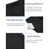 imageCOOFANDY Mens Linen Casual Pants Elastic Waist Drawstring Trousers Yoga Beach Summer PantsBlack