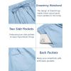 imageCOOFANDY Mens Linen Casual Pants Elastic Waist Drawstring Trousers Yoga Beach Summer PantsBlue