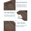 imageCOOFANDY Mens Linen Casual Pants Elastic Waist Drawstring Trousers Yoga Beach Summer PantsBrown