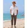 imageCOOFANDY Mens Linen Casual Pants Elastic Waist Drawstring Trousers Yoga Beach Summer PantsBrown