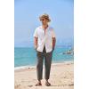 imageCOOFANDY Mens Linen Casual Pants Elastic Waist Drawstring Trousers Yoga Beach Summer PantsDark Grey