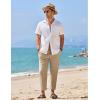 imageCOOFANDY Mens Linen Casual Pants Elastic Waist Drawstring Trousers Yoga Beach Summer PantsKhkai