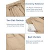 imageCOOFANDY Mens Linen Casual Pants Elastic Waist Drawstring Trousers Yoga Beach Summer PantsKhkai