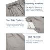 imageCOOFANDY Mens Linen Casual Pants Elastic Waist Drawstring Trousers Yoga Beach Summer PantsLight Grey