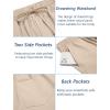 imageCOOFANDY Mens Linen Casual Pants Elastic Waist Drawstring Trousers Yoga Beach Summer PantsLight Khkai