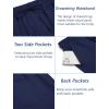 imageCOOFANDY Mens Linen Casual Pants Elastic Waist Drawstring Trousers Yoga Beach Summer PantsNavy Blue