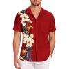 imageCOOFANDY Mens Hawaiian Tropical Shirts Short Sleeve Button Down Summer Beach Shirt with PocketRed  Floral